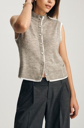 Mavi Layered Knit Vest in Mid Grey Melange at Nordstrom, Size Large