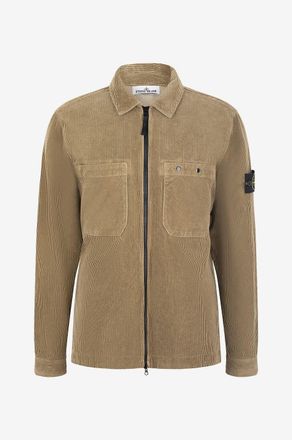 Stone Island Cordsamt-Hemdjacke mit Reissverschluss 11604