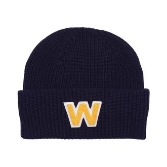 Max Mara Beanies, female, Blue, Size: ONE SIZE Logo Beanie