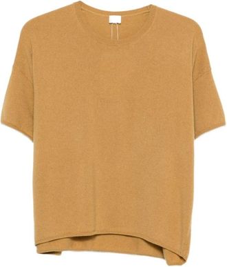 C.T. Plage Jersey de Cuello Redondo de Cachemira - Knitwear - Mujer - Amarillo - S