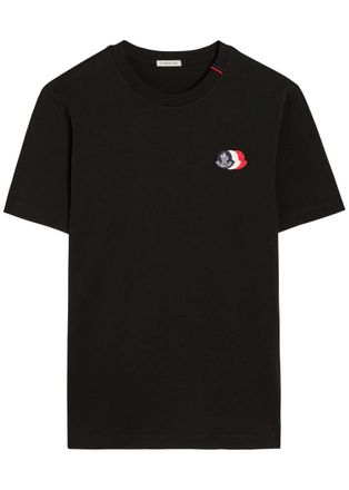 Moncler Logo-appliqu&eacute;d Cotton T-shirt - Black - Xxl