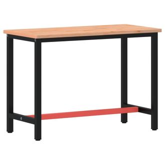 vidaXL Banco De Trabajo Madera Maciza De Haya Y Metal 115x55x81,5 Cm Vidaxl