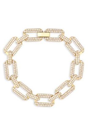 Electric Picks Prestige Pav&eacute; Cubic Zirconia Chain Bracelet in Gold at Nordstrom Rack