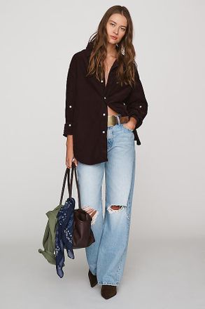 Citizens Of Humanity Kayla 100% Cotton Corduroy Shirt Top