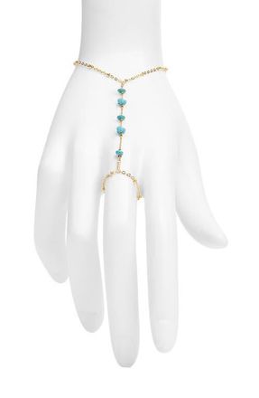 Vidakush Turquoise Stone Hand Chain in Gold at Nordstrom, Size 6