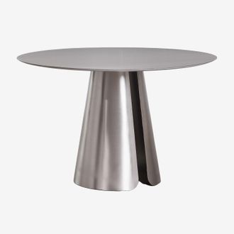 Sklum Mesa De Comedor Redonda &Oslash;120 Cm En Acero Inoxidable Baelor Sklum