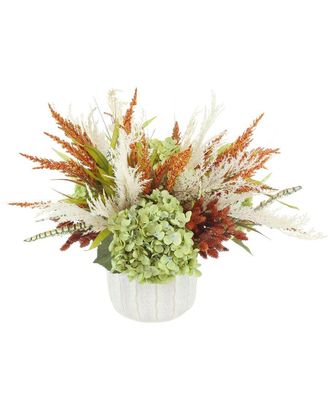 Creative Displays Inc. Handmade Fall Centerpiece With Hydrangeas & Maple Leaves