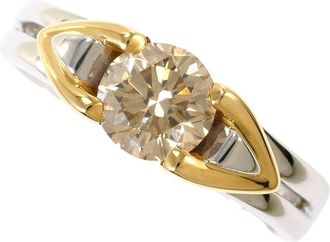 C&A Brown Platinum Yellow Gold Yellow Gold (18K) Platinum 900 Band Ring (Pre-Owned)