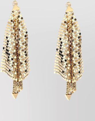 Paco Rabanne chainmail dangle geometric earrings