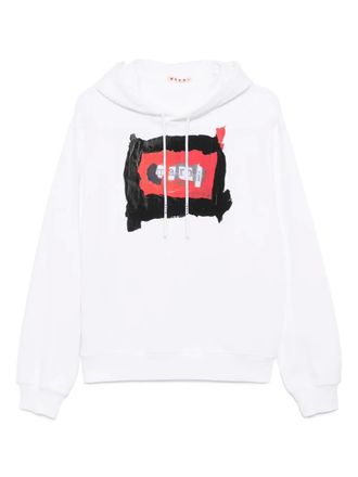 Marni logo hoodie - men - Cotton - 46 - White