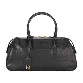 Elisabetta Franchi Medium Boston Bag - Dames - Tassen - Zwart - Maat: ONE Size Leer
