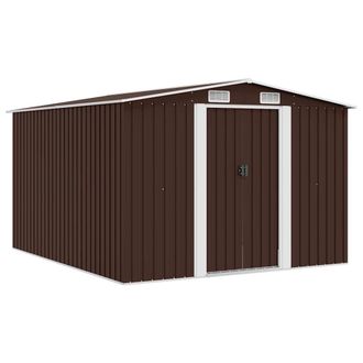 vidaXL Caseta De Jard&iacute;n Metal Marr&oacute;n 257x298x178 Cm Vidaxl