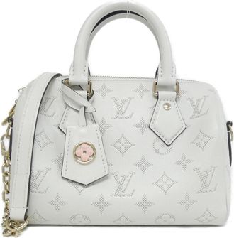 Louis Vuitton White Leather Boston Bag (Pre-Owned)