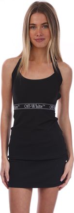 Off-white Off White Dames/Dames Kruis Rug Mouwloos Mini Jurkje (Zwart, Wit)
