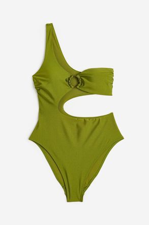 H&M Badeanzug mit Cut-out und High Leg - Green