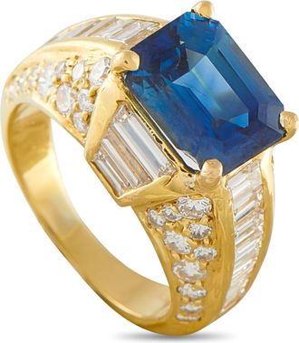 Luxury Bazaar 18K Yellow Gold 2.50ct Diamond and Sapphire Ring MF29-031726