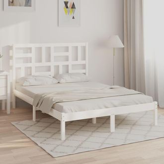 vidaXL Vidaxl - Estructura De Cama Sin Colch&oacute;n Madera Maciza Blanco 140x190 Cm
