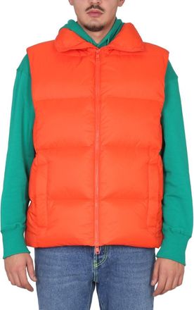 Msgm Orange Quilted Vest Jacket