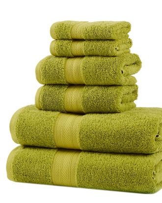Superior Solid Long-Staple Combed 6Pc Cotton Towel Set