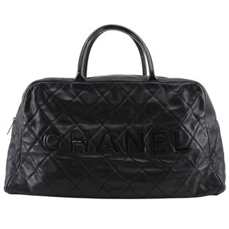Chanel Black Leather Boston Bag (Pre-Owned)