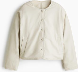 H&M Reversible Bomber Jacket in Light Beige at Nordstrom, Size Xx-Large