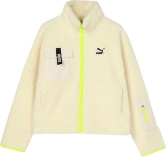 Puma (WMNS) PUMA Trail sherpa FZ Jacket Minimalistic logo lambs wool Zipper Creamy White 928727-01