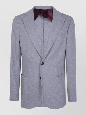 Barba cashmere wool single-breasted suit jacket