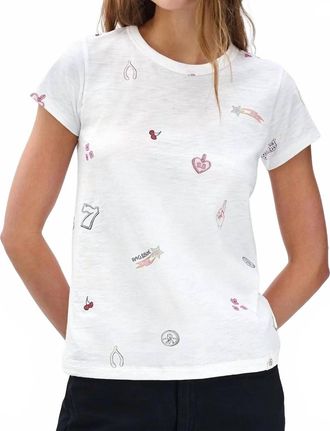 Rag & Bone Lucky Charm Tee In White Multi