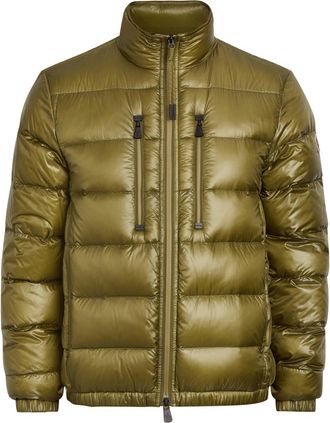 Moncler Logo-appliqu&eacute;d Padded Shell Jacket - Olive - 4 (UK42 / XL)