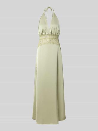 Neo Noir Neo Noir Maxikleid aus Satin mit Taillenband aus Spitze Modell Jasine in Mint, Gr&ouml;&szlig;e 34