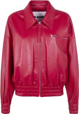 Jil Sander Classic Bomber Leather Jacket