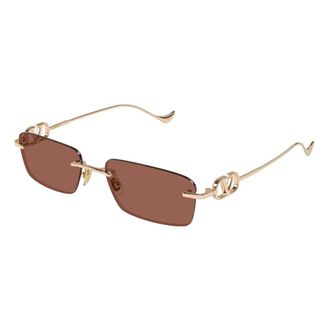 Valentino VLogo Zonnebril met Rechthoekig Montuur - Dames - Accessoires - Geel - Maat: 55 MM