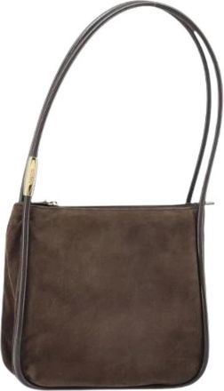 Gucci Pre-owned Shoulder Bags, female, Brown, Size: ONE SIZE Pre-owned Suede Shoulder Bag