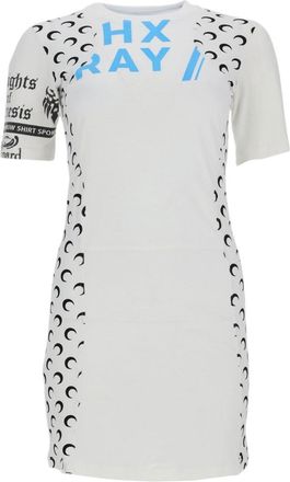 Marine Serre White Crew Neck Mini Dress