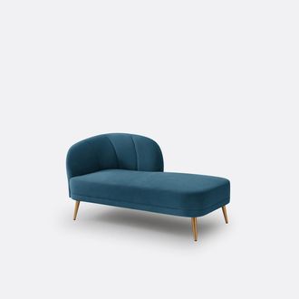 La Redoute Interieurs Longchair in fluweel, rechts, Leone