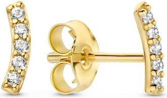 Jackie Gold Ohrringe - Jackie Letizia Topaz Curve Studs - Gr. unisize - in Gold - für Damen