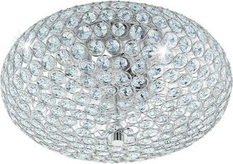 Eglo Eglo - Clemente - 2 Light Flush Ceiling Light Polished Chrome, Crystal Glass, E27