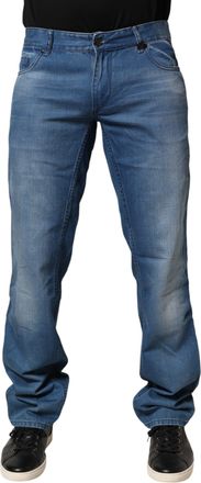 Roberto Cavalli Washed Cotton Regular Fit Men Trouser Mens Jeans
