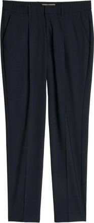Marc O'Polo Broeken, Heren, Blauw, W34 L32, Wol, Morot Jogger Pleats