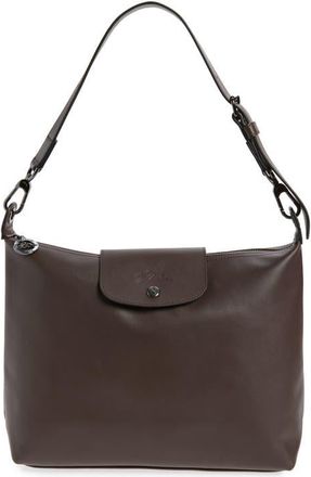 Longchamp Medium Le Pliage Xtra Leather Hobo Bag in Mocha at Nordstrom