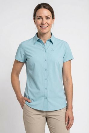 Sch&ouml;ffel Funktionsbluse SCH&Ouml;FFEL Blouse Style Dooser WMN, Damen, Gr. 34, tidal wave, Obermaterial: 85% Polyester, 15% Elasthan, Blusen Funktionsbluse, sportlic