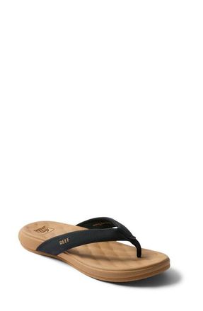 Reef Cushion Melody Flip Flop in Black/Tan at Nordstrom, Size 10