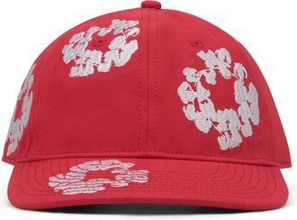 Denim Tears Red Cotton Wreath Fitted Cap