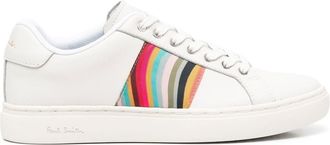 Paul Smith stripe detail lace-up sneakers - women - Leather/Rubber/Fabric - 35 - White