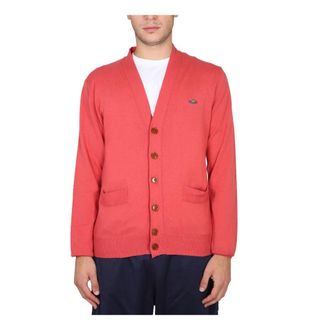 Vivienne Westwood Cardigans, male, Red, Size: L Cardigan With Orb Embroidery