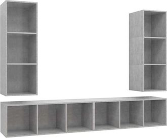 vidaXL Vidaxl - Wall-mounted tv Cabinets 4 pcs Concrete Grey Engineered Wood