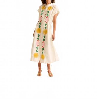 Carolina K Valerie Kaftan Midi Dress In Off White