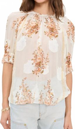 Ulla Johnson Pippa Short Sleeve Blouse In Alabaster