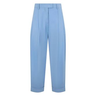 Moorer Dames, Broeken, Blauw, Maat: XS Viscose