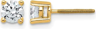 Diamond2Deal 14k White Gold 3/4 ct Round Lab Grown Diamond Stud Earrings Screw Back VS Clarity, D-E Color